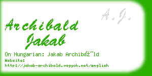 archibald jakab business card